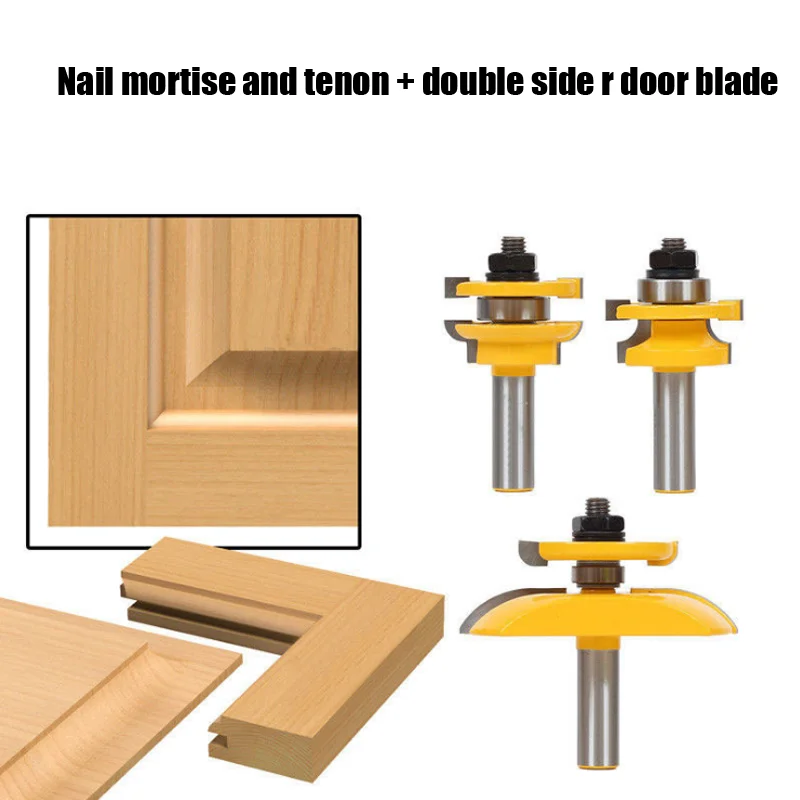 

High grade 3-piece woodworking milling cutter engraving machine woodworking knife kitchen door knife cabinet door knife nail ten