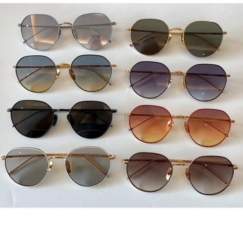 

2021 Thom Brand Design Sunglasses Classic Round Titanium Ultralight UV Protection TBX914 Men Women Sun Glasses With Original Box