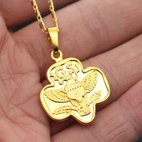 personality gold plated usa bald eagle necklace for men women motorcycle party biker animal long chain necklace hip hop jewelry