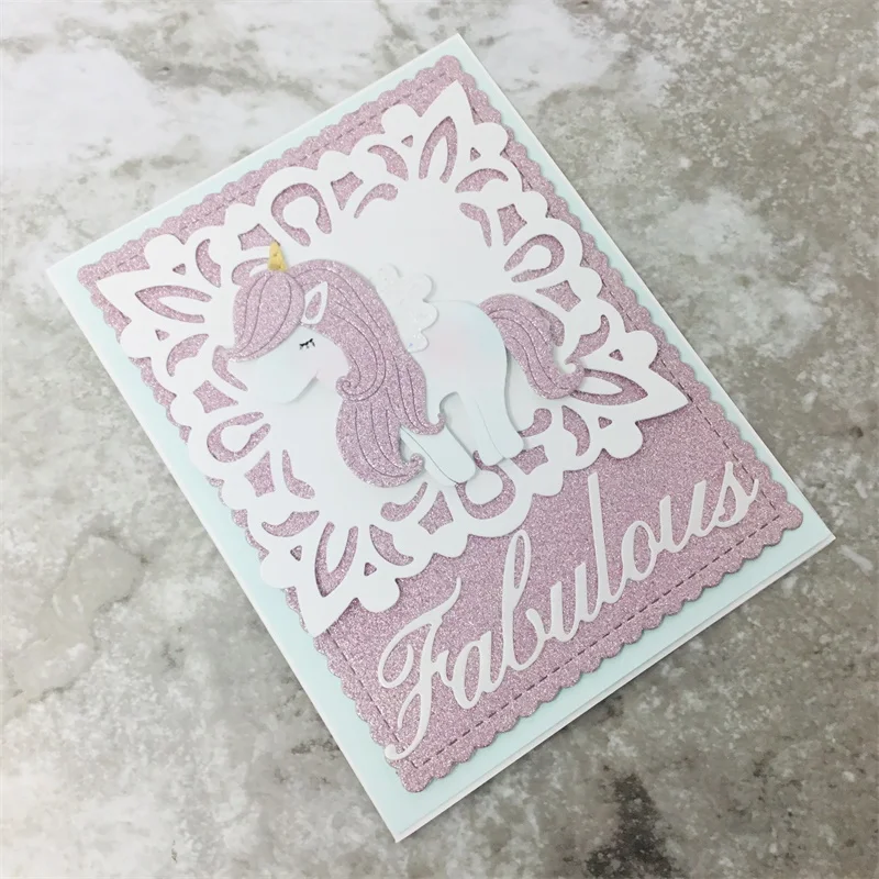 Металлические штампы KSCRAFT в виде единорога трафареты для сделай сам