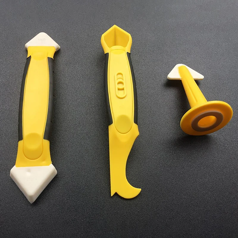 

3pcs Caulk Away Mini Handmade Tools Floor Scraper Angle Cleaner Glass Tile Spatula Glue Remove Shovel Scraper