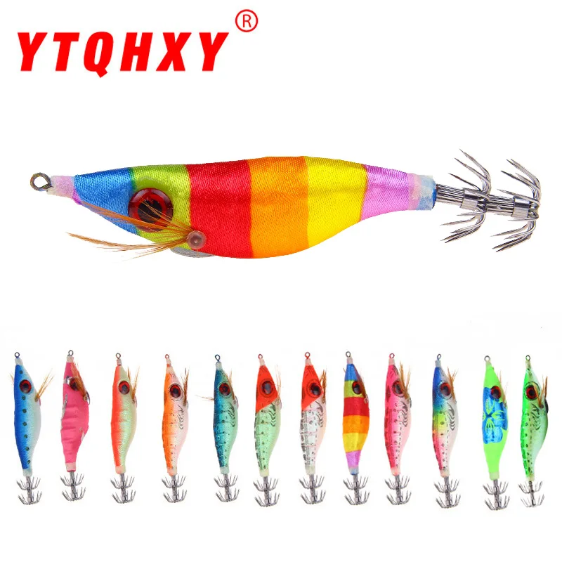 

XY-518 9.2g/10cm Luminous Luya Lures Colorful Wood Bigeye Shrimp With 2 Hooks 3D Prawn Artificia Spinning Tackle Fishing Baits