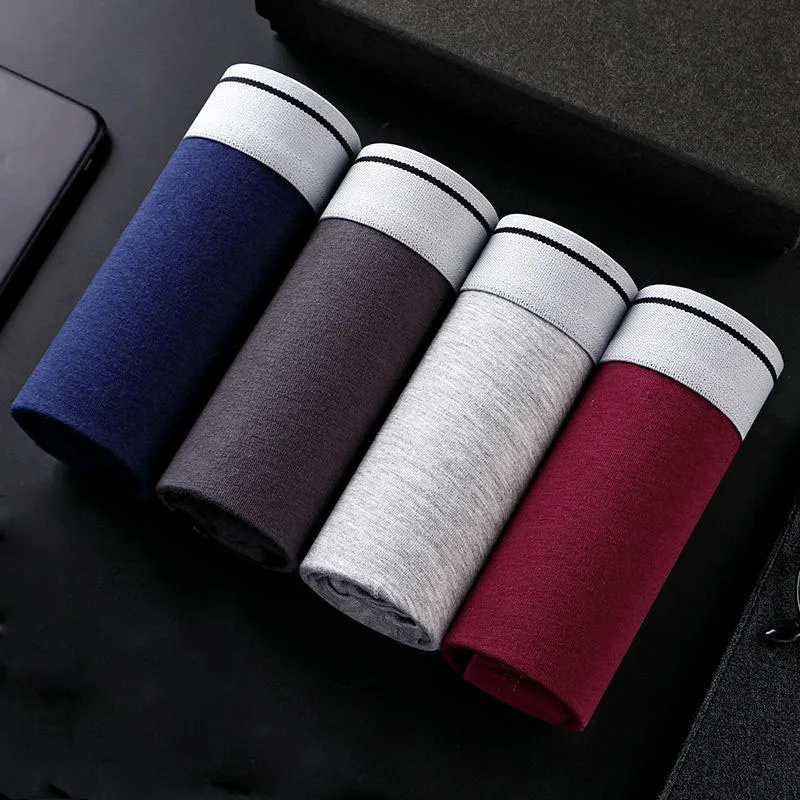 4pcs / Mens Underwear Shorts Boxer Shorts Mens Sexy Underwear High Quaity Men's Underwear Pure Cotton Breathabe Boxer Shorts