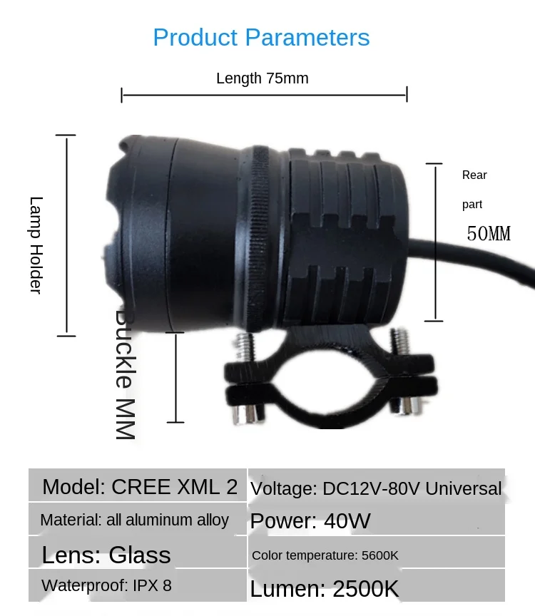 

for Motorcycle light led strong light super bright external headlight modification auxiliary led spotlight waterproof light 12v