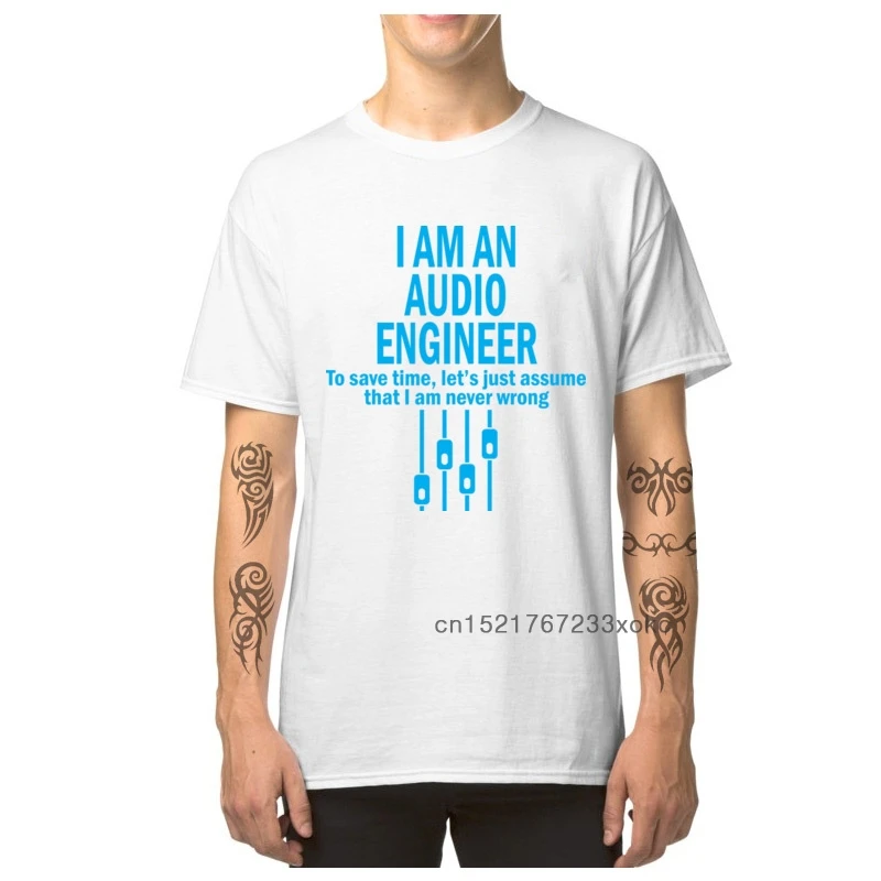 Audio Engineer Men T-shirts New Fashion Christmas Gift Tshirt Father Day Short Sleeve O-Neck Cotton Tops Tee Shirt Funny Saying