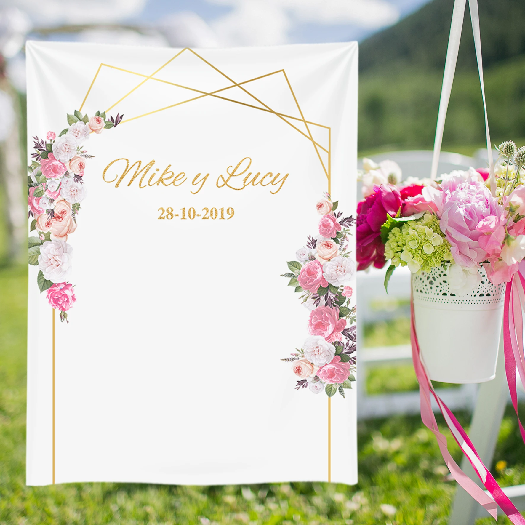 Allenjoy свадебный фон для фотосъемки баннер мраморная роза цветы на заказ Декор