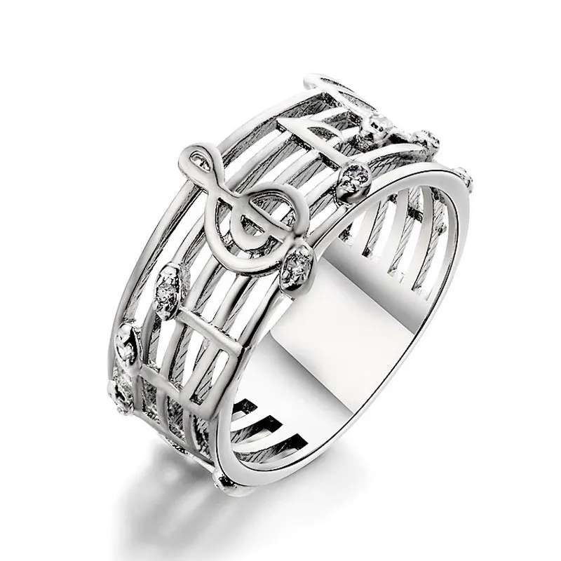 Цветные кольца Euryprosopic с рисунком музыкальных нот для любителей музыки трендовые