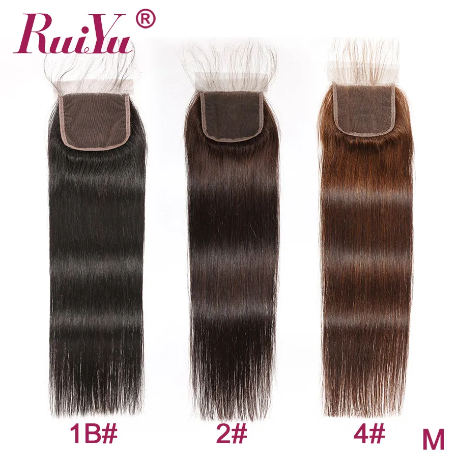 Человеческие волосы на шнурках 4x4 бразильские прямые с детскими волосами RUIYU Remy