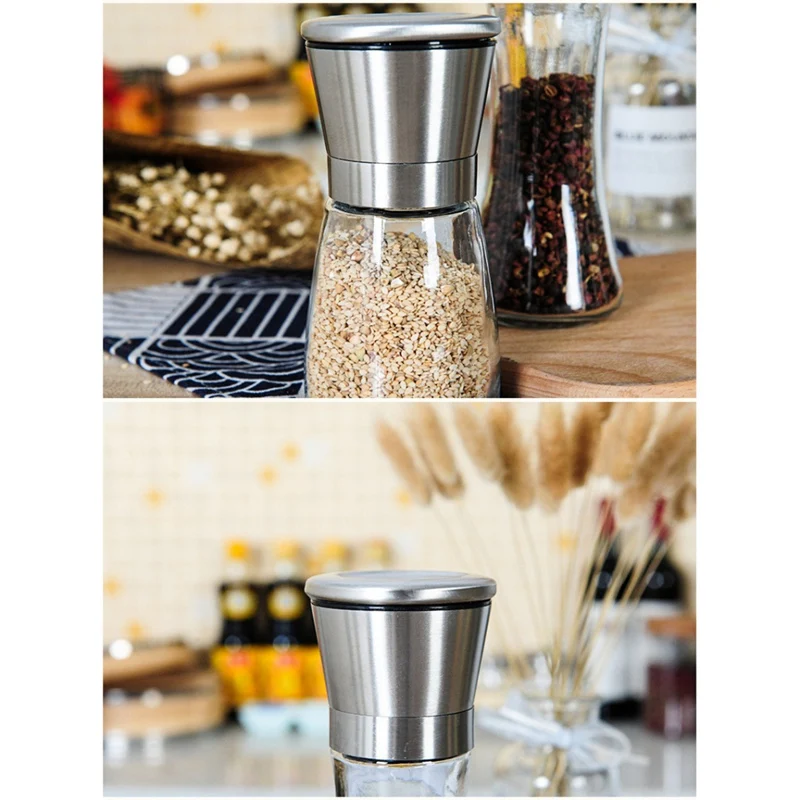 Новинка 2020 полезная прозрачная нержавеющая ручная мельница для соли и перца