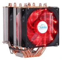 high performance 6 heat pipes dual tower cooling 9cm rgb fan support 1 fan 2fans and 3 fans 3pin cpu fan for intel and for amd