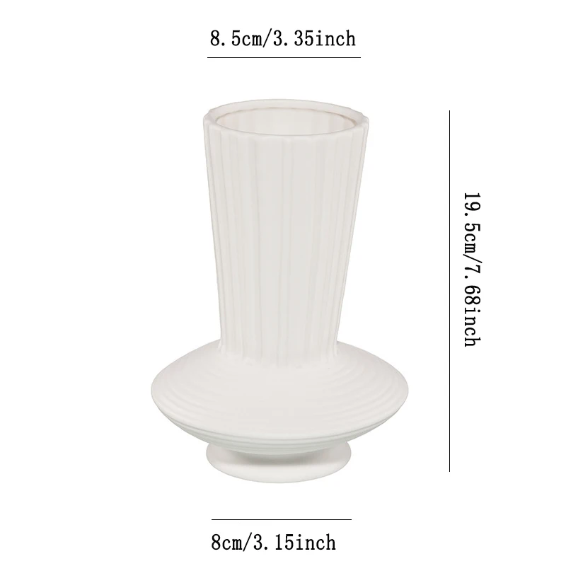 

Ins Nordic Creative White Simple Ceramic Dry Flower Vase Home Modern Flower Living Room Flowers Arrangement Decoration Decor
