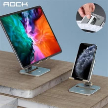 ROCK Metal Tablet Stand Adjustable Foldable Phone Holder For iPad 7.9 9.7 10.5 11 12.9 inch Samsung Xiaomi Tablet Desktop Holder