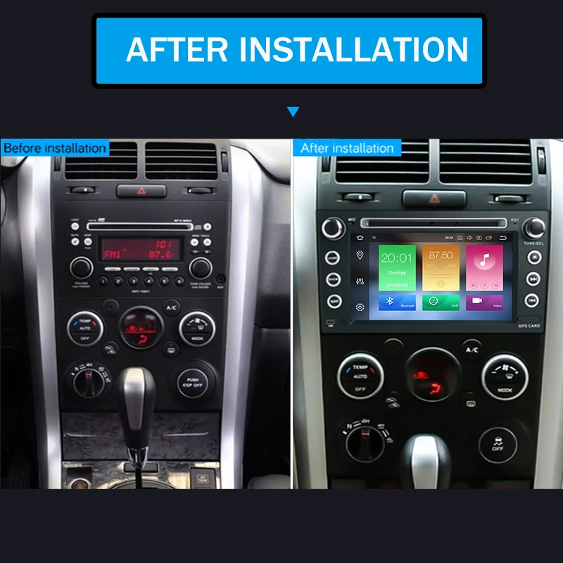 Автомобильный dvd плеер Bonroad 7 дюймов 2Din Android 9 0 для suzuki grand vitara 2007 2013 стерео gps
