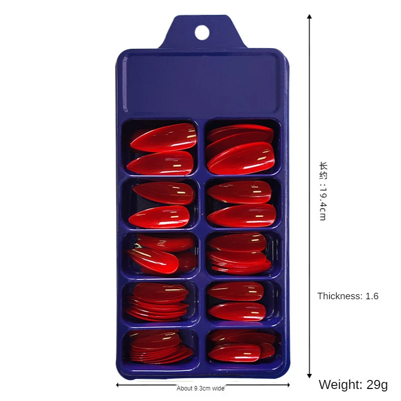 

Ultra-long tip water drop nail patch solid color strip wear armor can be picked with ins nail tips false nails nail art