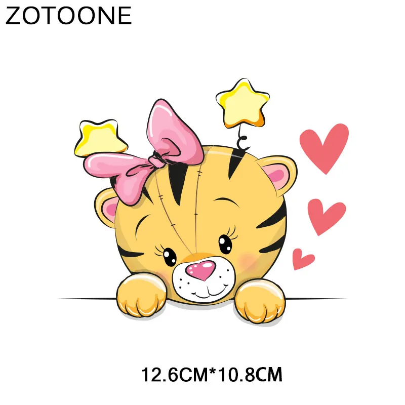 ZOTOONE патчи с утюгом для пары тигров теплопередача одежды DIY буквы цветок патч