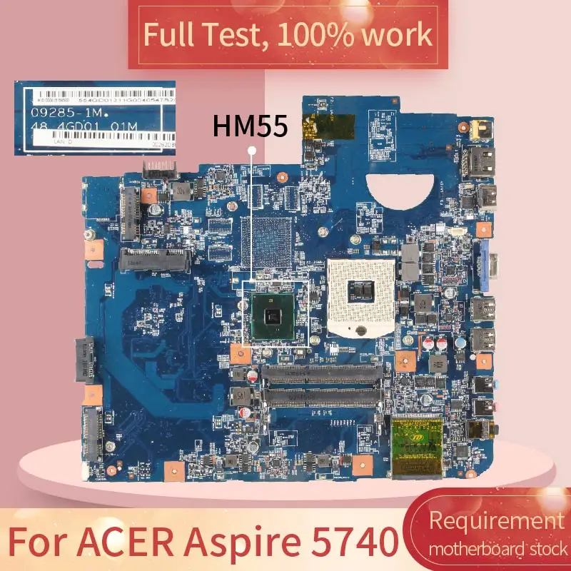 Материнская плата для ACER Aspire 5740 09285 1M HM55 DDR3 100% рабочий тест|Материнские платы