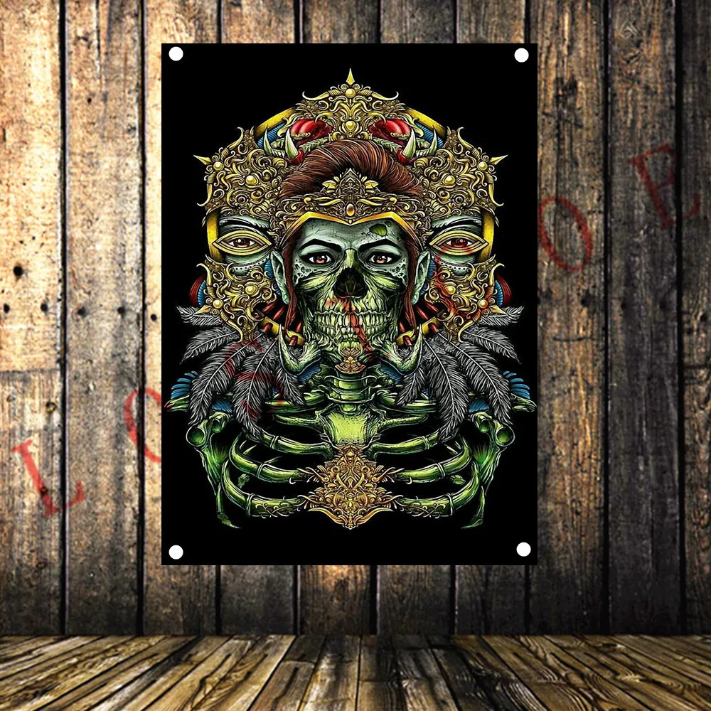 Плакат из тяжелого металла с изображением рок-музыки тату баннер флаг настенный