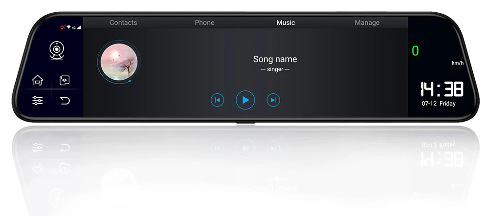 Maiyue star последняя 12-дюймовый Android8.1 об автомобильном видеорегистраторе(DVR) gps Bluetooth навигация FHD устройство для записи Изображений совместимость 4G, Wi-Fi, ADAS Dash cam