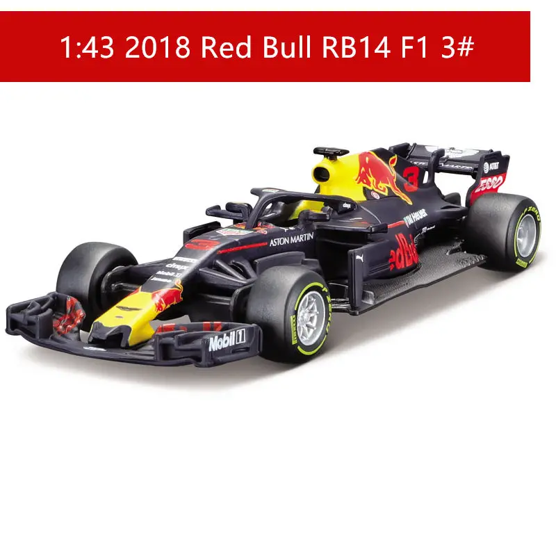 RED BULL-RB14-3 Бураго 1:43 красный BULL-RB12 сплав F1 модель автомобиля литье под давлением модель автомобиля моделирование автомобиля украшение коллекция подарочная игрушка - Цвет: RED BULL-RB14-3