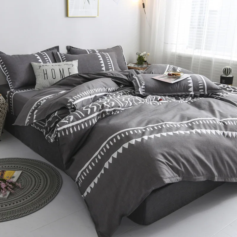Grey Leopard Print Bedding Set Nordic Double Twin Bedspread Duvet Cover Home Decor Bed Linen Bedclothes Adult | Дом и сад