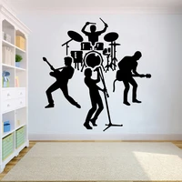 rock band drum guitar wall stickers livingroom room decor decal vinyl band wall decal for bedroom classroom decoration hq025