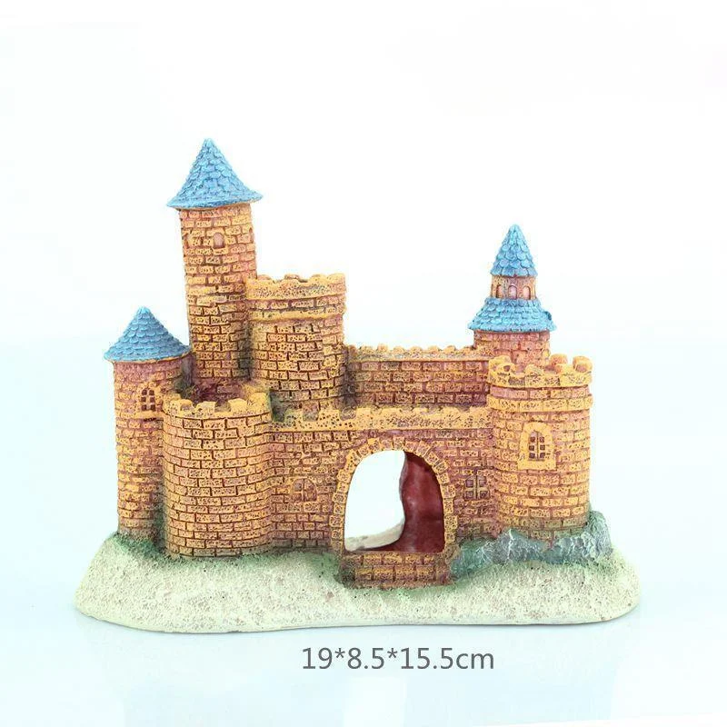 

Fish Tank Decoration Retro Aquarium Castle Synthetic Resin Building Cave Decoration Aquarium Landscaping Ornamental Accessories