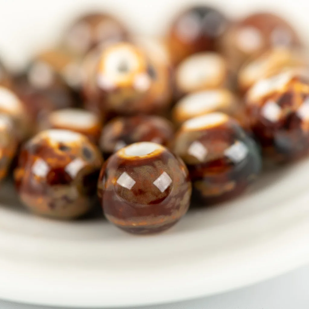 Бусинки для печной фарфор бусинки с высокой имитацией коричневые полный размер 6