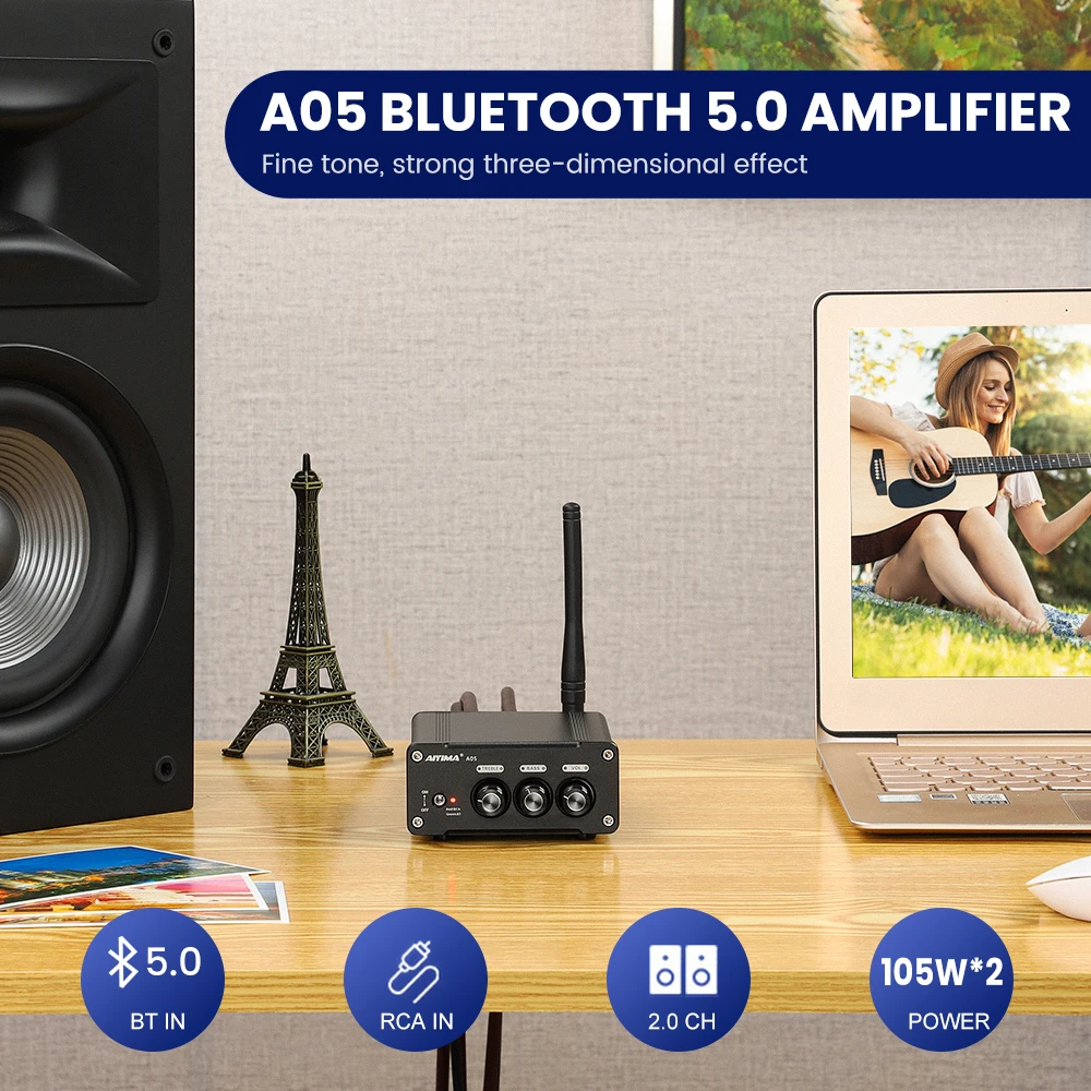 Усилитель AIYIMA TPA3221 Bluetooth 5 0 стерео цифровой усилитель мощности QCC3034 звуковой
