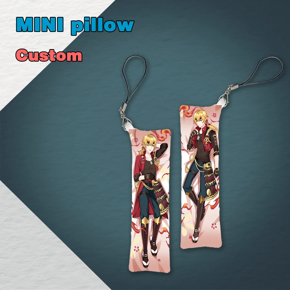 

Anime Game Genshin Impact THOMA Mini Dakimakura 3x10cm Keychain Pillow Hanging Ornament Phone Strap Cute Gifts