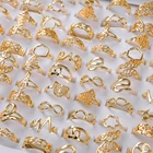 10 шт.лот Модные полые медные золотистые серебристые кольца на палец в форме сердца с цветами с бантом Love для женщин Смешанные стильные свадебные украшения