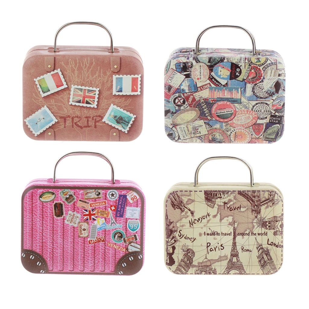

Luggage Home Furniture 1/6 Iron Suitcase Gift Toy Girls Children