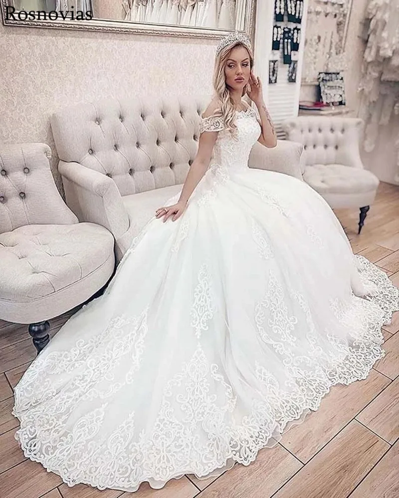 Элегантные Свадебные платья с кружевами и аппликацией Лодочка Романтические