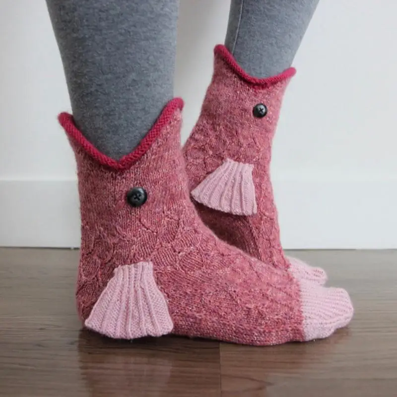 

Рождественские носки, зимние теплые носки унисекс с изображением акулы, крокодила, Хамелеона, вязаные носки, милые новые, рождественские по...