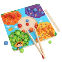 wooden diy elimination bead clip bead fine motor training board game montessori color sorting stacked educational toys for kids