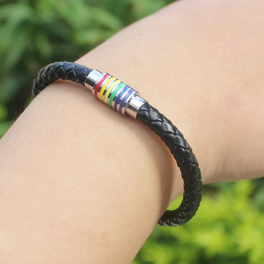 Ювелирные изделия наручные кожаный мужской браслет Ретро панк-подвеска цепочка