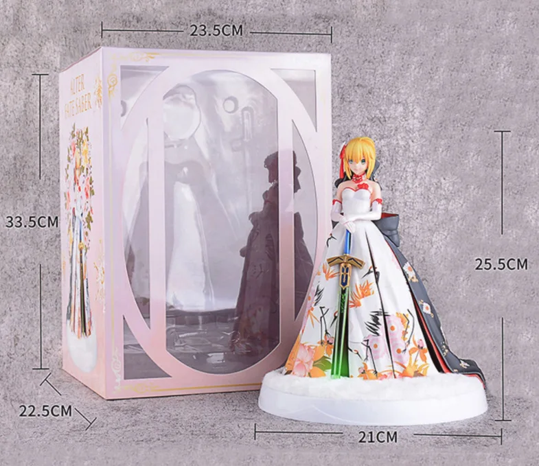 with original box Альтер из новеллы Fate Grand Order Saber Arturia кимоно Ver. Аниме ПВХ фигурка Arutoria Pendoragon свадебное платье Коллекция игрушек 25,5 см - Цвет: with original box