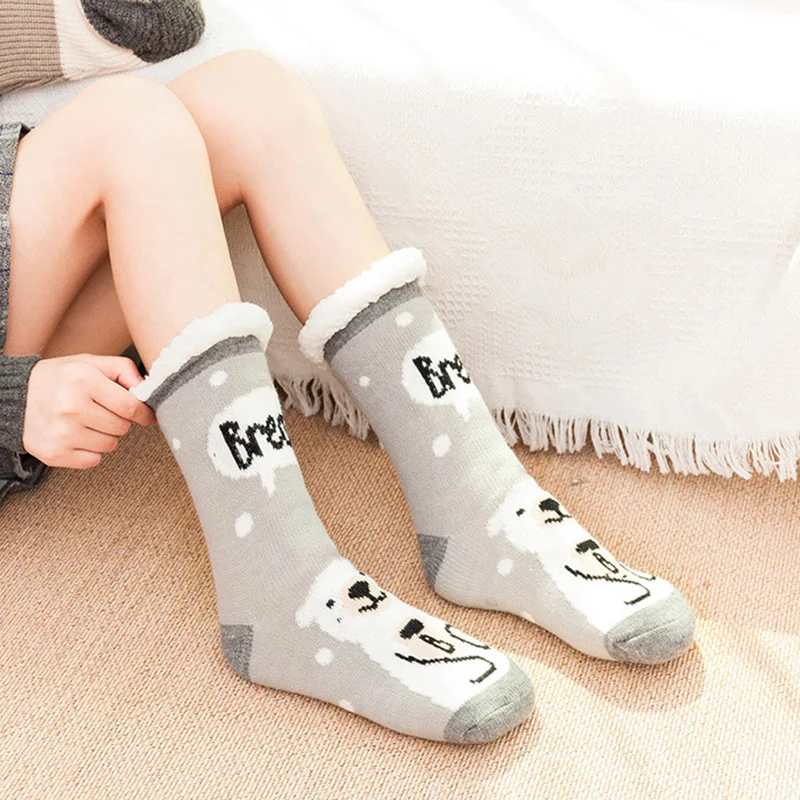 Лидер продаж Зимние длинные утепленные флисовые Носки с подкладкой Женские