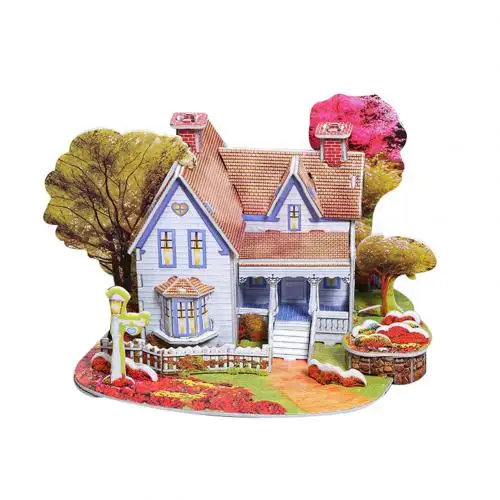 Tree Villa 3D бумажная доска головоломка Строительная сборка игрушка для раннего обучения детский подарок краски Развивающие игрушки для детей Новинка - Цвет: Tree Villa