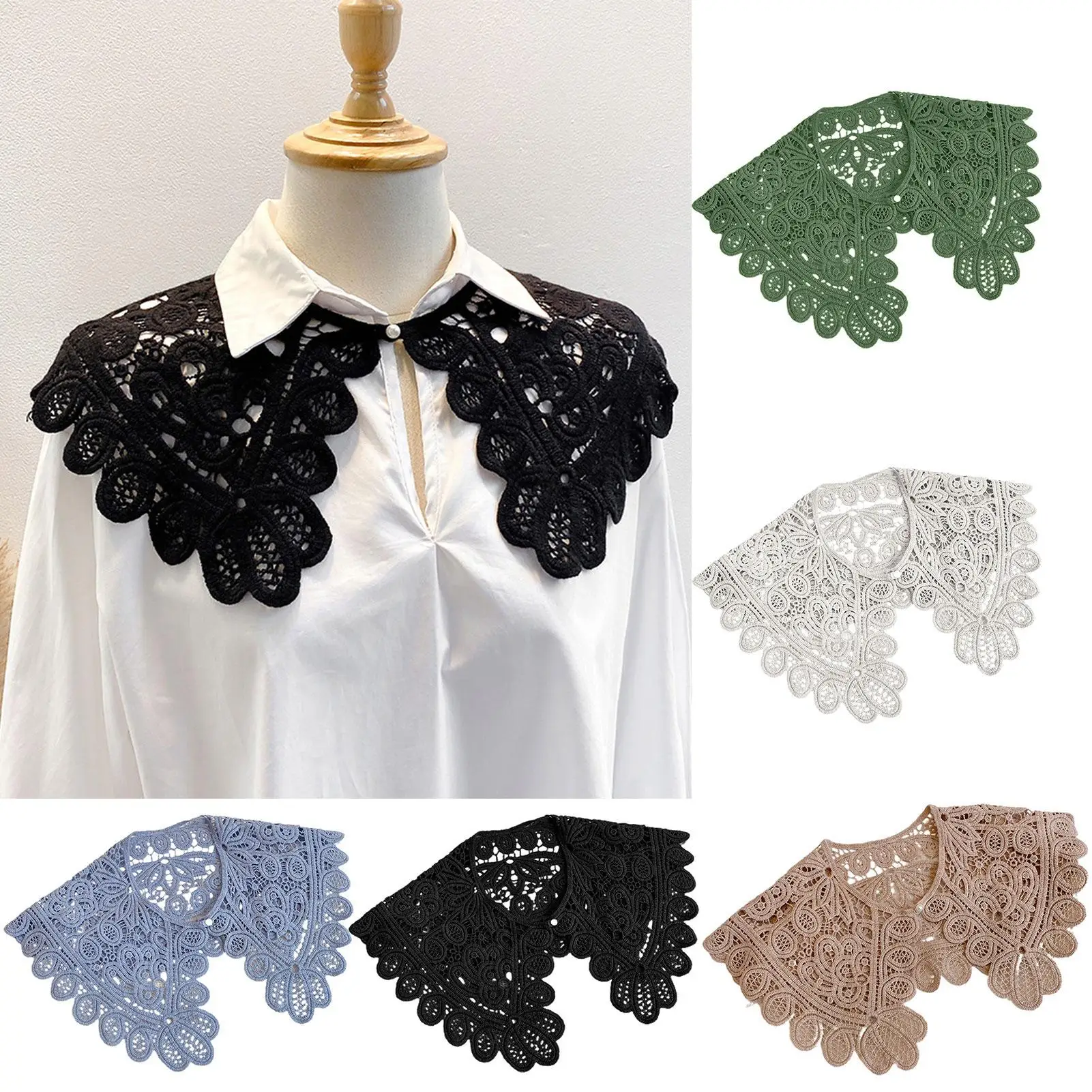 Твердые Цвет Для женщин Съемная отворот поддельные свободного кроя с воротником