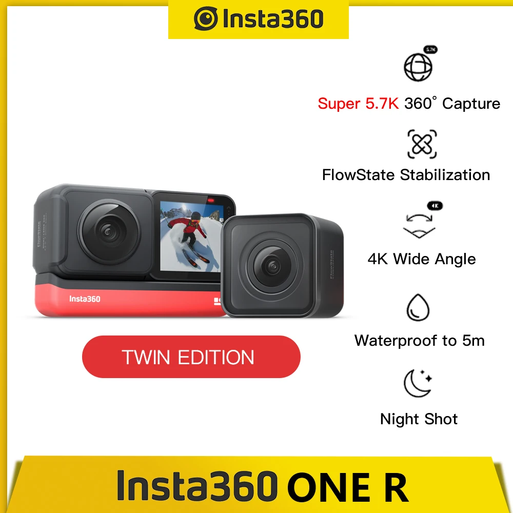 Insta360 ONE R Insta 360 4K 5 7 K Экшн камера Twin Edition/ Edition/1 дюйм версия