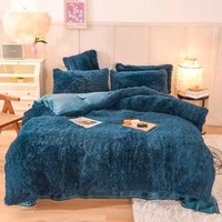 home textile bed linen set autumn winter warm bedding set plush crystal velvet duvet cover set quilt cover sheet bedclothes set