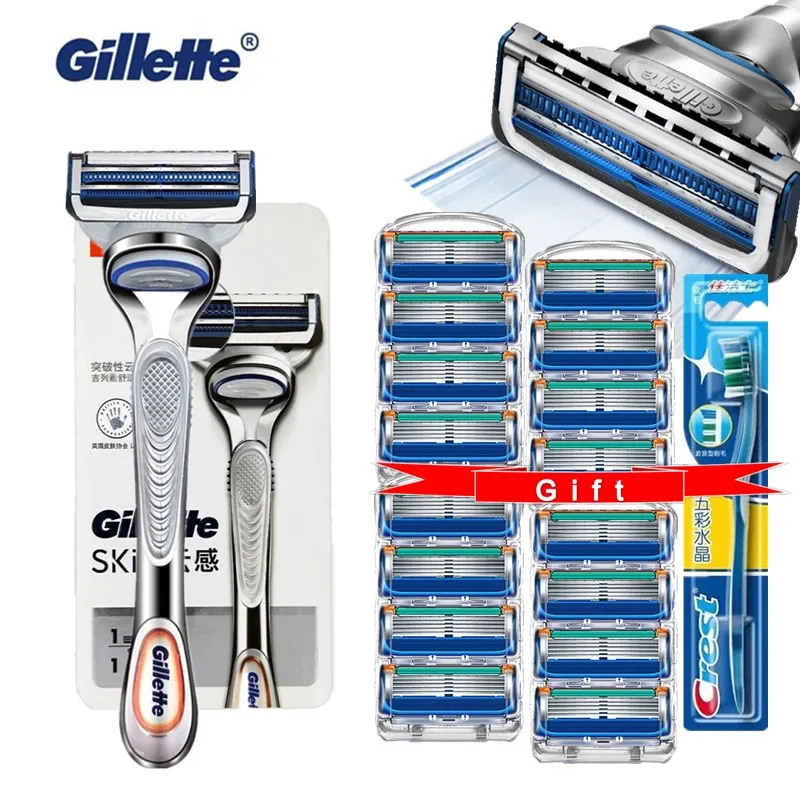 

Gillette SkinGuard Sensitive Straight Razor Men Shaver Razor Blade Cassettes for Fusion 5 Machine for Shaving Blade Get Gift