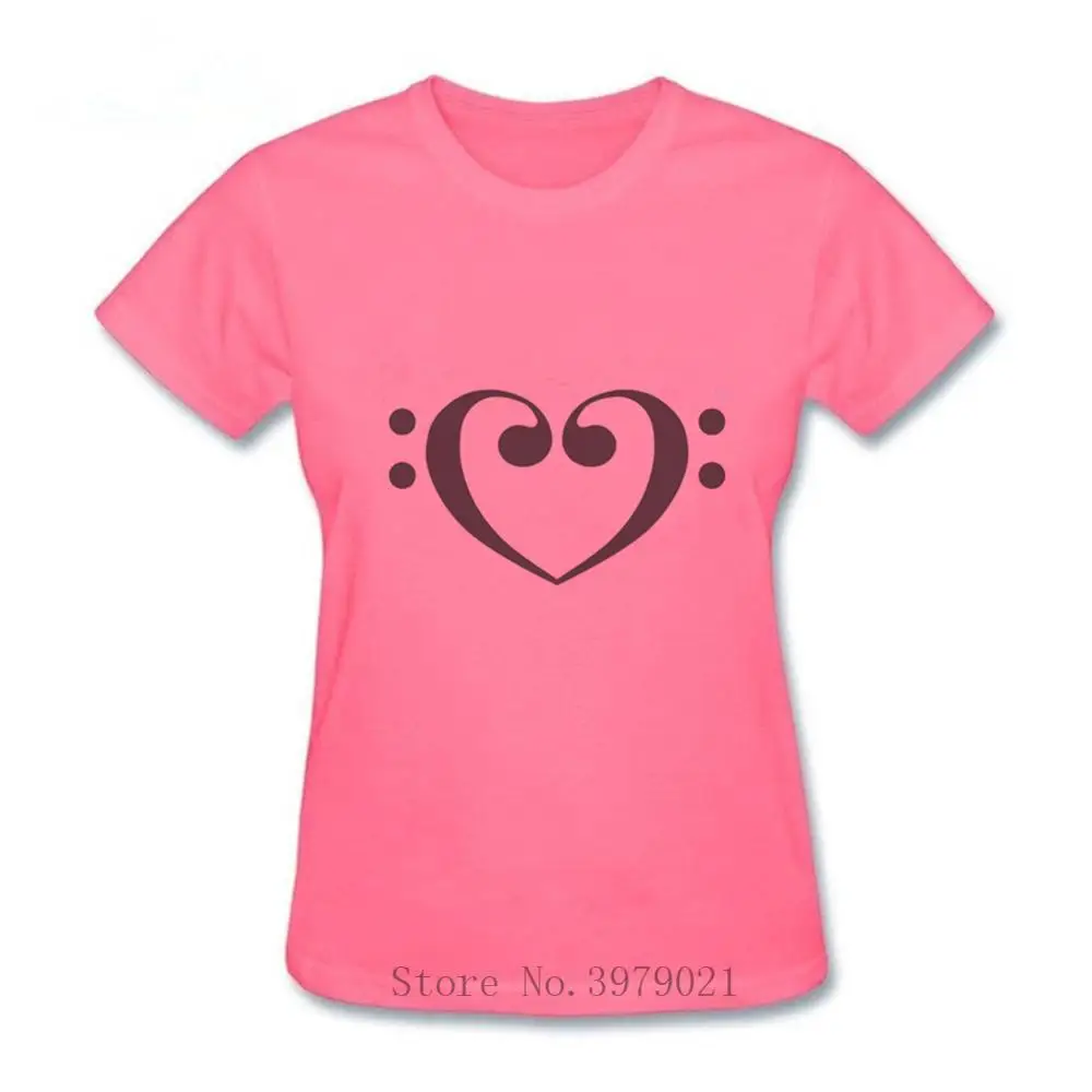 Скрипичный ключ бас сердце женщины футболки басовый с изображением музыкальных