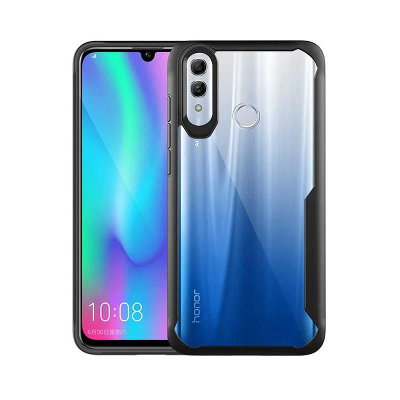 Черный Чехол для Honor 10 Lite, чехол, противоударный, прочный бампер, прозрачный, мягкий, ТПУ, силиконовый, защитная накладка для телефона, для huawei Honor 10 Lite - Цвет: Черный