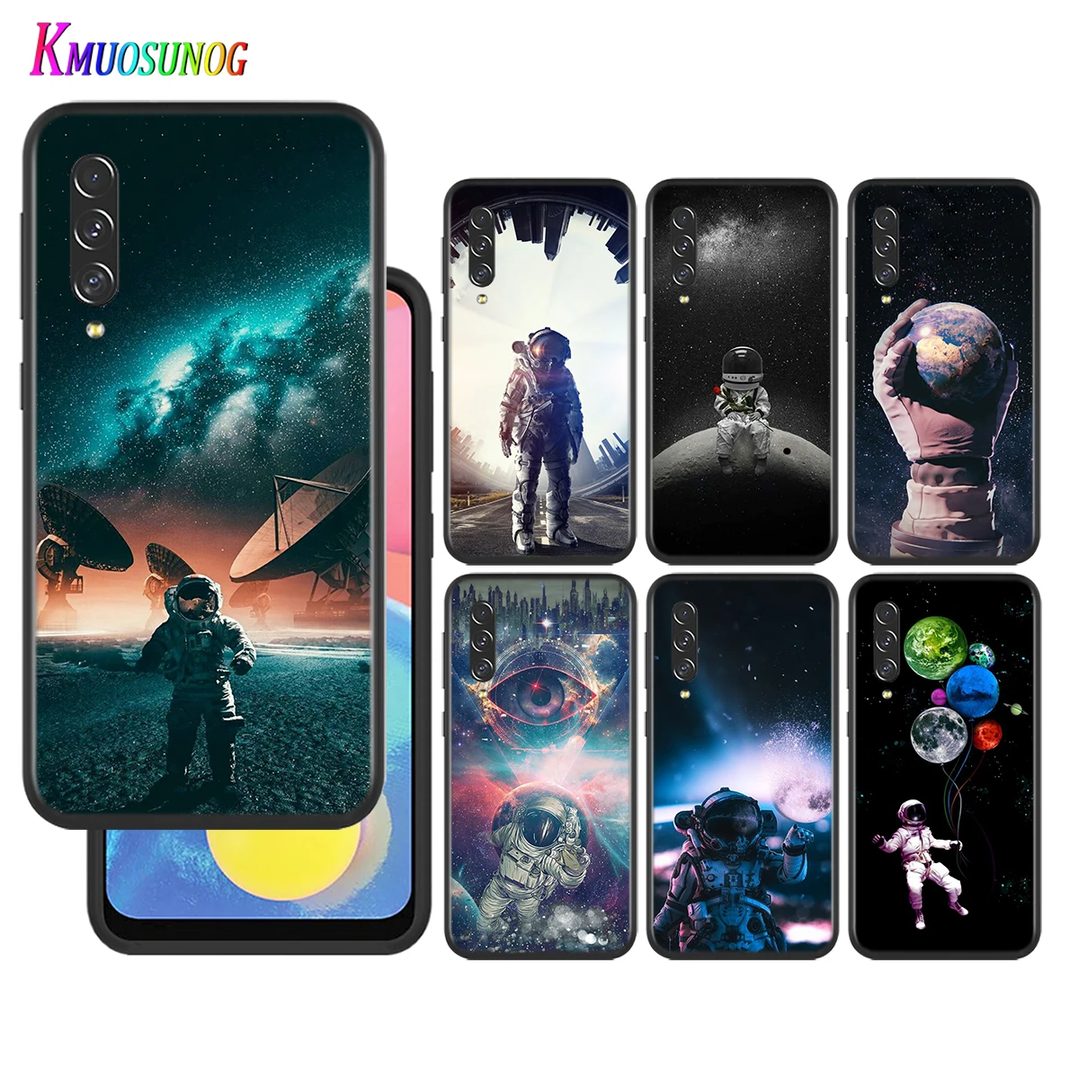 

Silicone shell Space astronaut for Samsung Galaxy A90 A80 A70 A60 A50 A40 A20E A2Core A10 M20 Black Phone Case