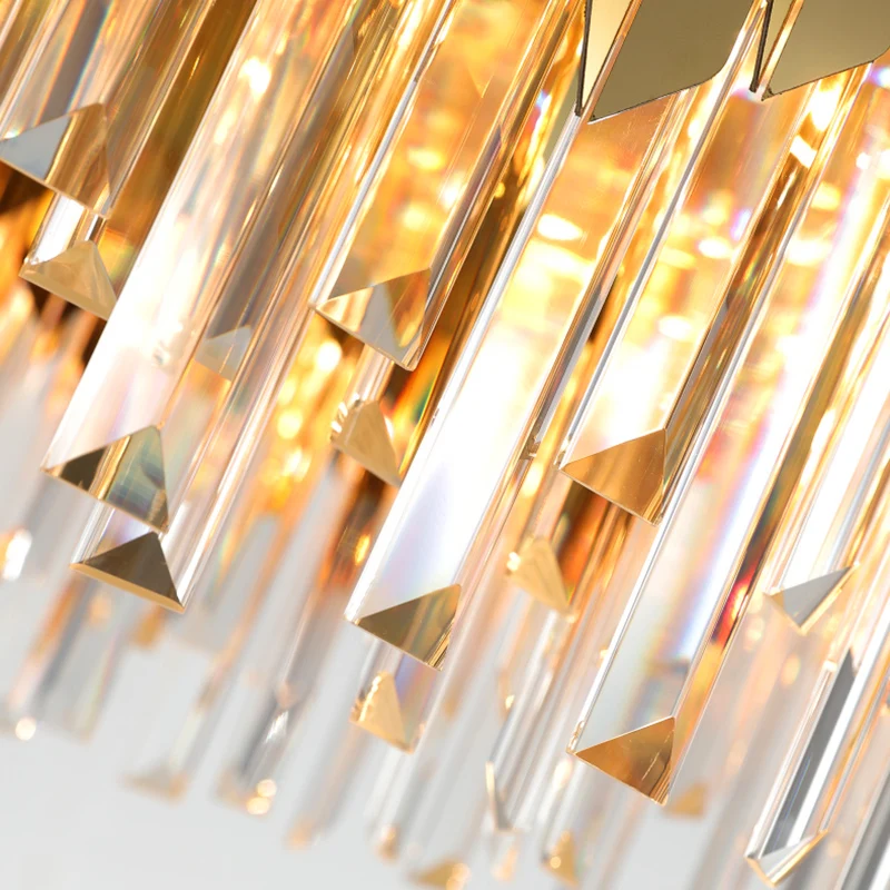

YSN LED Modern Oval Round Crystal Stainless Steel Gold Pendant Lights.Pendant light Suspension Luminaire Lampen For Dinning Room