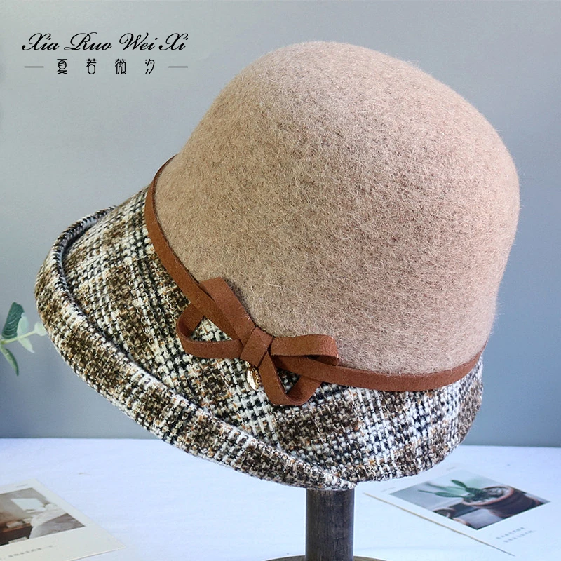 Женская зимняя Панама из натуральной шерсти с регулируемым поясом | Аксессуары