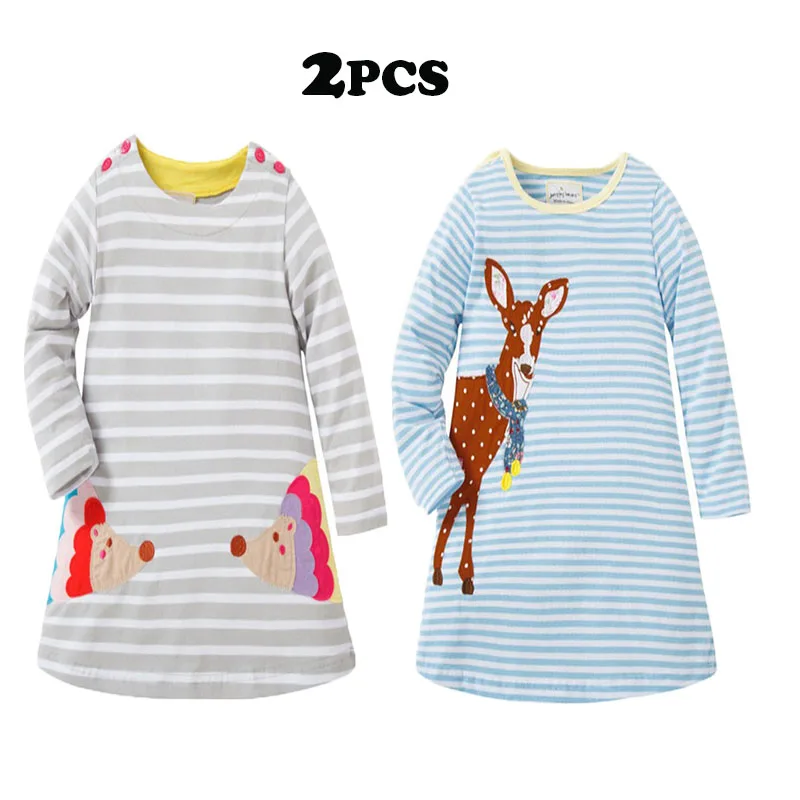 Jumping New Brand Long Sleeve Dresses Floral 100% Cotton Baby Clothes for Autumn Winter Girl Party Birthday Gift Costume | Детская