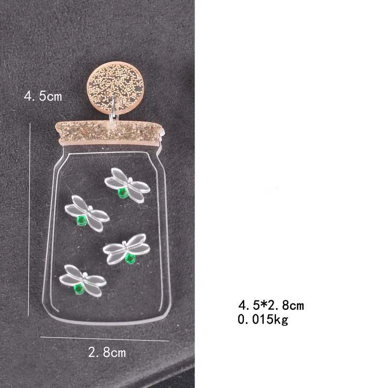 Женские Висячие серьги с милыми прозрачными кристаллами в форме бутылки модные