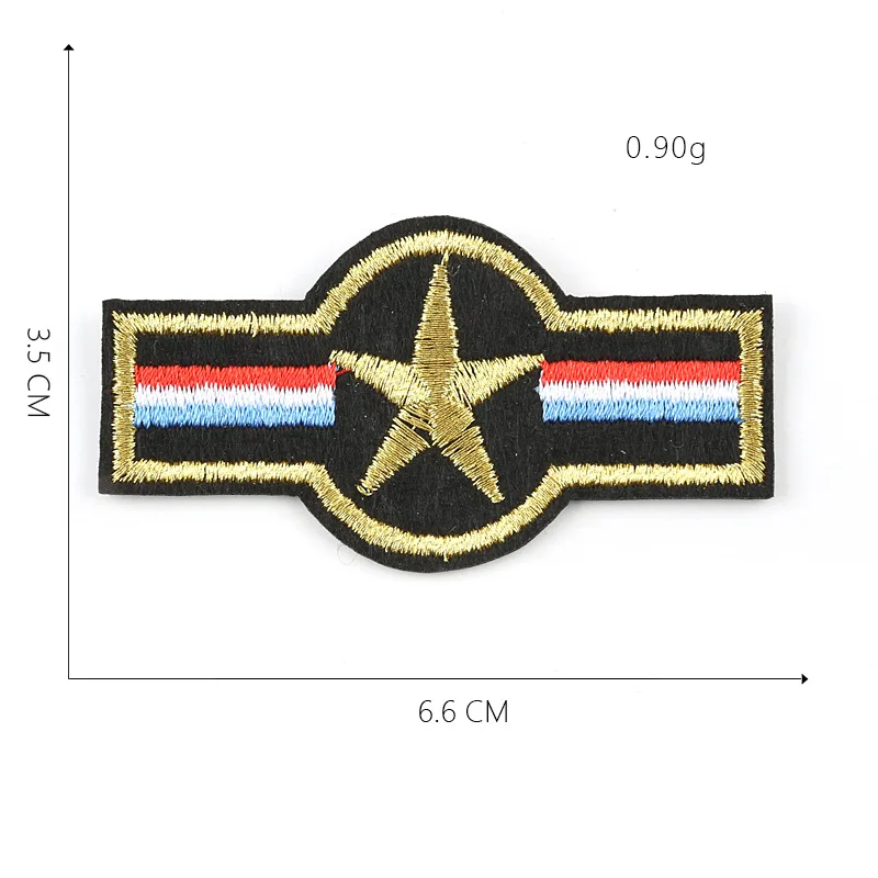 1-PCS-G-100 Военный Ранг патчи Одежда аппликации вышитые полосы значки железа на аппликации наклейки в форме медали для одежды@ G - Цвет: 1-PCS-G-100